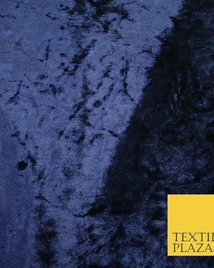 NAVY BLUE Luxury Crushed Velvet Fabric - Backdrop Sofa Cushions Curtains 2195