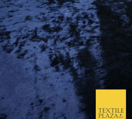 NAVY BLUE Luxury Crushed Velvet Fabric - Backdrop Sofa Cushions Curtains 2195