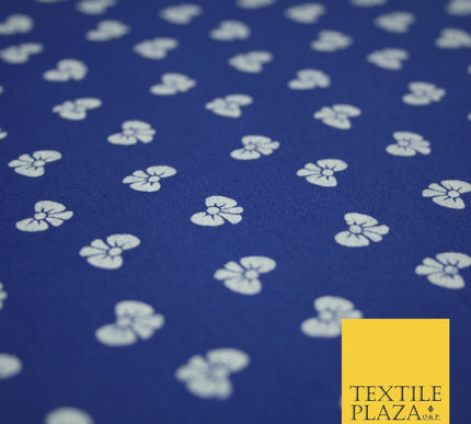 Small Cute Smart Ribbon Bow White Printed Poly Cotton Fabric Polycotton Mask 45"