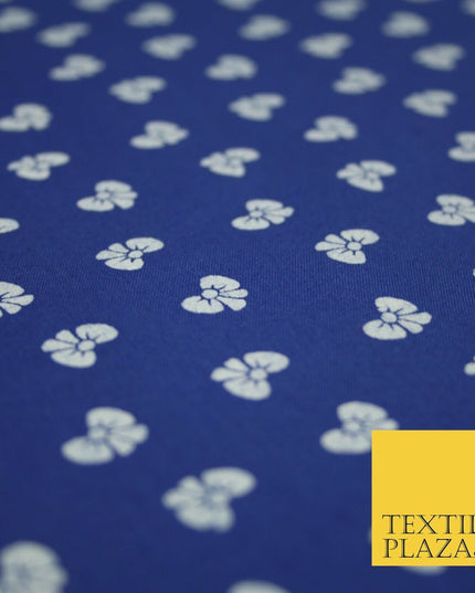 Small Cute Smart Ribbon Bow White Printed Poly Cotton Fabric Polycotton Mask 45"