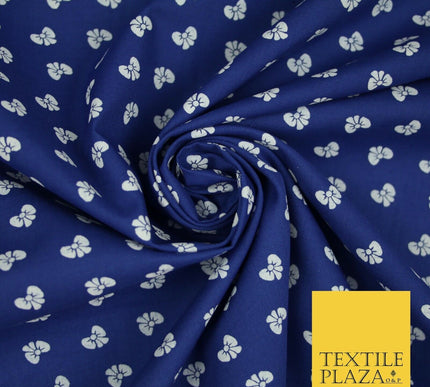 Small Cute Smart Ribbon Bow White Printed Poly Cotton Fabric Polycotton Mask 45"