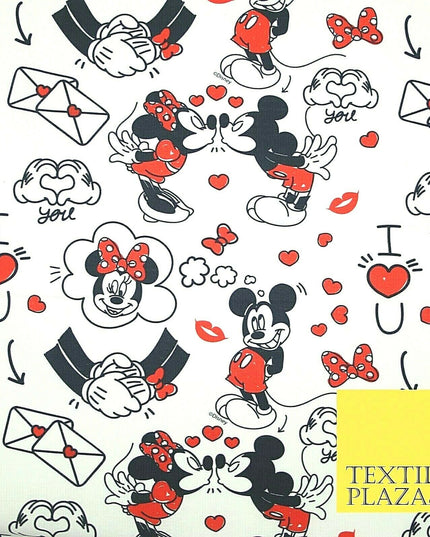 Mickey Minnie Mouse Love Letters Valentine Disney Print Fabric 100% Cotton 4965