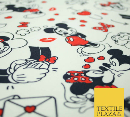 Mickey Minnie Mouse Love Letters Valentine Disney Print Fabric 100% Cotton 4965