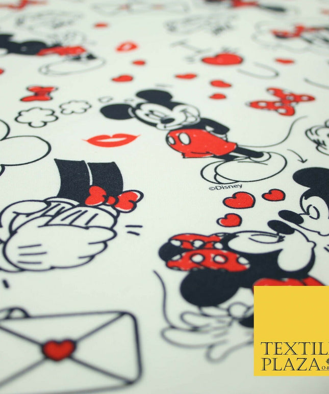 Mickey Minnie Mouse Love Letters Valentine Disney Print Fabric 100% Cotton 4965