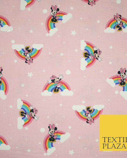 PINK Minnie Mouse Magical Rainbows Disney Licensed 100% Cotton Print Fabric 4955