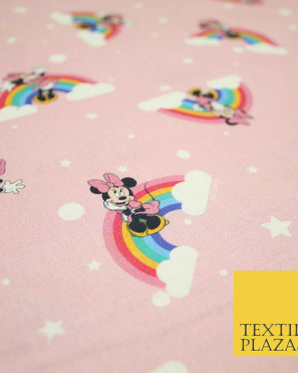 PINK Minnie Mouse Magical Rainbows Disney Licensed 100% Cotton Print Fabric 4955