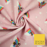PINK Minnie Mouse Magical Rainbows Disney Licensed 100% Cotton Print Fabric 4955