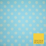 Blue Pink 1cm Spotted Polka Dot Soft Cotton Jersey Stretch Dress Fabric Baby 59"