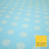Blue Pink 1cm Spotted Polka Dot Soft Cotton Jersey Stretch Dress Fabric Baby 59"