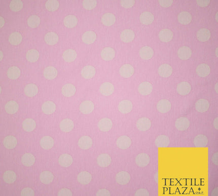 Blue Pink 1cm Spotted Polka Dot Soft Cotton Jersey Stretch Dress Fabric Baby 59"
