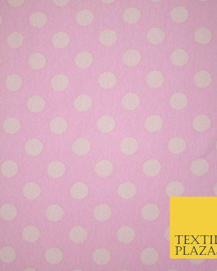Blue Pink 1cm Spotted Polka Dot Soft Cotton Jersey Stretch Dress Fabric Baby 59"