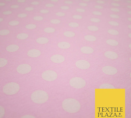 Blue Pink 1cm Spotted Polka Dot Soft Cotton Jersey Stretch Dress Fabric Baby 59"