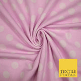 Blue Pink 1cm Spotted Polka Dot Soft Cotton Jersey Stretch Dress Fabric Baby 59"