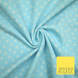 Blue Pink Falling Mini Stars Soft Cotton Jersey Stretch Dress Fabric Baby 59"