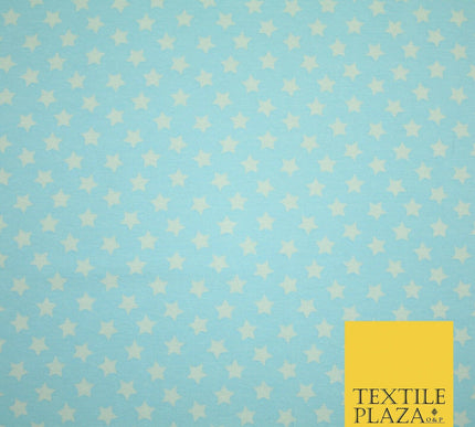 Blue Pink Falling Mini Stars Soft Cotton Jersey Stretch Dress Fabric Baby 59"