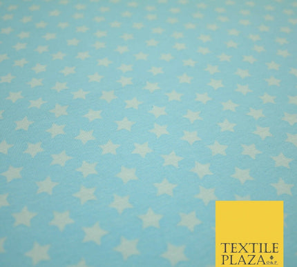 Blue Pink Falling Mini Stars Soft Cotton Jersey Stretch Dress Fabric Baby 59"