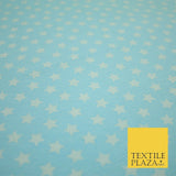 Blue Pink Falling Mini Stars Soft Cotton Jersey Stretch Dress Fabric Baby 59"