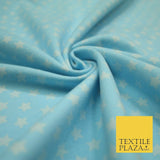 Blue Pink Falling Mini Stars Soft Cotton Jersey Stretch Dress Fabric Baby 59"