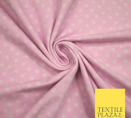 Blue Pink Falling Mini Stars Soft Cotton Jersey Stretch Dress Fabric Baby 59"
