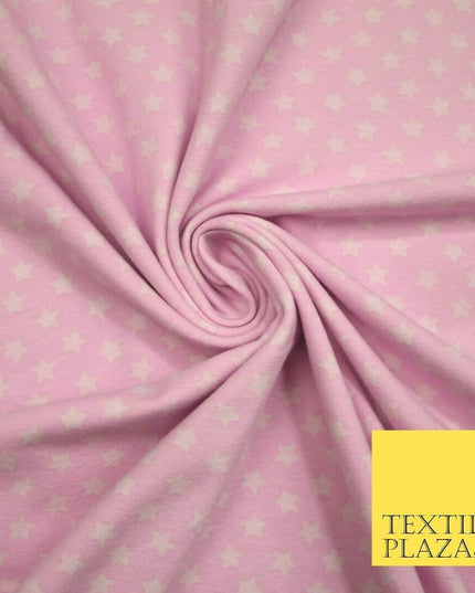 Blue Pink Falling Mini Stars Soft Cotton Jersey Stretch Dress Fabric Baby 59"