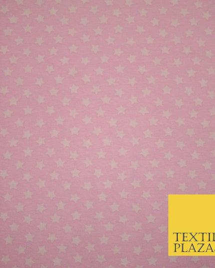 Blue Pink Falling Mini Stars Soft Cotton Jersey Stretch Dress Fabric Baby 59"