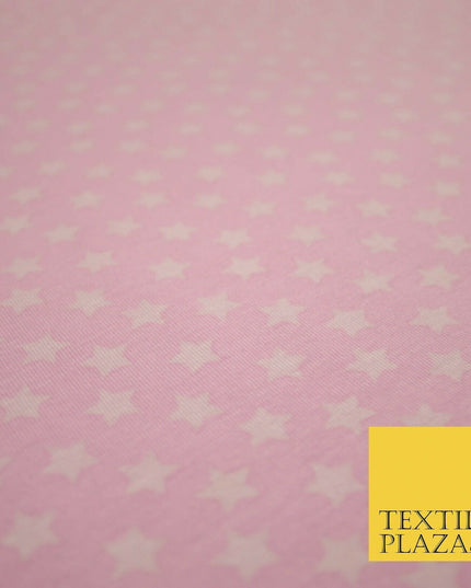 Blue Pink Falling Mini Stars Soft Cotton Jersey Stretch Dress Fabric Baby 59"