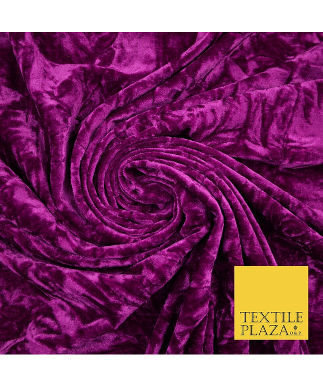 Magenta Pink Crushed Velvet Fabric Backdrop Cushions Curtains Stretch 2779