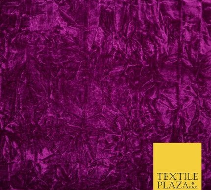 Magenta Pink Crushed Velvet Fabric Backdrop Cushions Curtains Stretch 2779