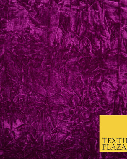 Magenta Pink Crushed Velvet Fabric Backdrop Cushions Curtains Stretch 2779