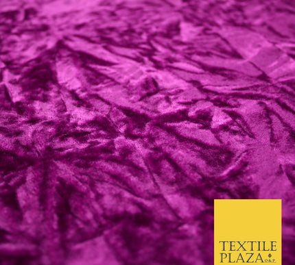 Magenta Pink Crushed Velvet Fabric Backdrop Cushions Curtains Stretch 2779