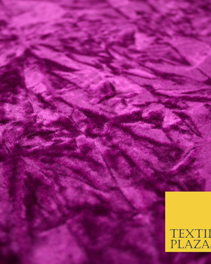 Magenta Pink Crushed Velvet Fabric Backdrop Cushions Curtains Stretch 2779