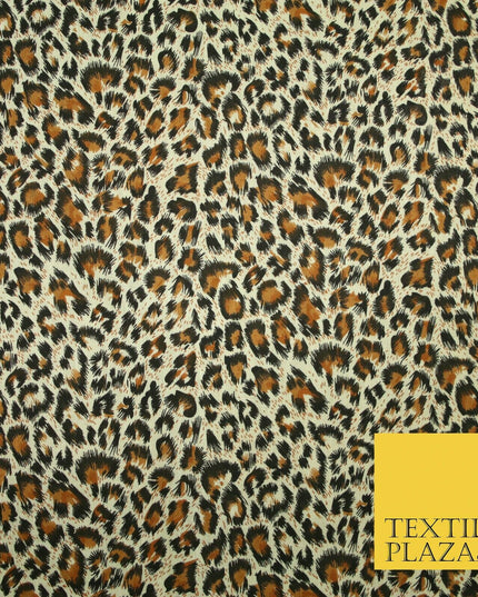 Classic Mini Leopard Cheetah Animal Printed Poly Cotton Fabric Polycotton 5032