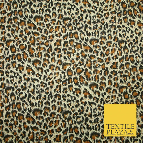 Classic Mini Leopard Cheetah Animal Printed Poly Cotton Fabric Polycotton 5032