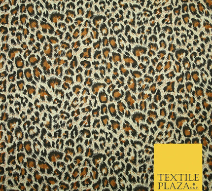Classic Mini Leopard Cheetah Animal Printed Poly Cotton Fabric Polycotton 5032