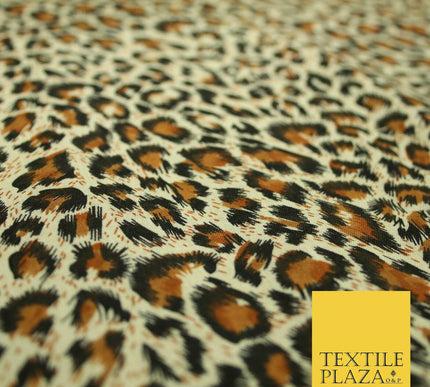 Classic Mini Leopard Cheetah Animal Printed Poly Cotton Fabric Polycotton 5032