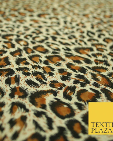 Classic Mini Leopard Cheetah Animal Printed Poly Cotton Fabric Polycotton 5032