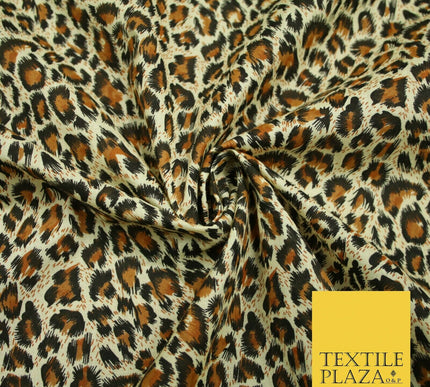 Classic Mini Leopard Cheetah Animal Printed Poly Cotton Fabric Polycotton 5032