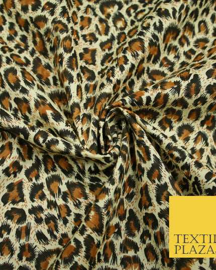 Classic Mini Leopard Cheetah Animal Printed Poly Cotton Fabric Polycotton 5032