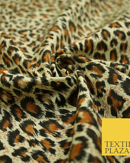 Classic Mini Leopard Cheetah Animal Printed Poly Cotton Fabric Polycotton 5032