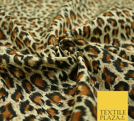 Classic Mini Leopard Cheetah Animal Printed Poly Cotton Fabric Polycotton 5032