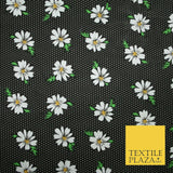 Falling Floral Daisy Flower Stripe Pin Dot Printed Poly Cotton Fabric Polycotton