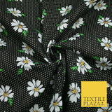 Falling Floral Daisy Flower Stripe Pin Dot Printed Poly Cotton Fabric Polycotton