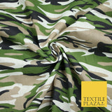 Camouflage Camo Woodland Leaf Printed Poly Cotton Fabric Polycotton 5 COLOURS
