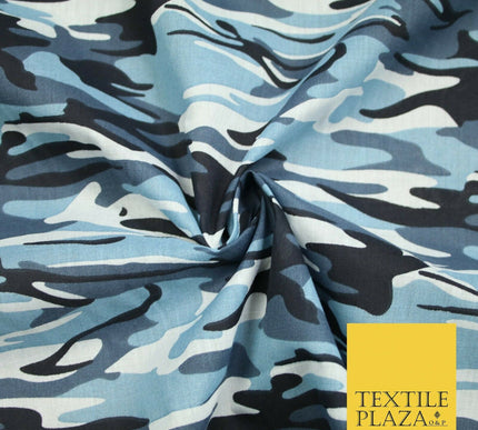 Camouflage Camo Woodland Leaf Printed Poly Cotton Fabric Polycotton 5 COLOURS