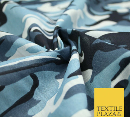 Camouflage Camo Woodland Leaf Printed Poly Cotton Fabric Polycotton 5 COLOURS