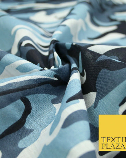 Camouflage Camo Woodland Leaf Printed Poly Cotton Fabric Polycotton 5 COLOURS