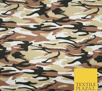Camouflage Camo Woodland Leaf Printed Poly Cotton Fabric Polycotton 5 COLOURS