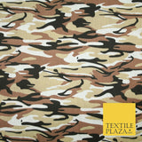 Camouflage Camo Woodland Leaf Printed Poly Cotton Fabric Polycotton 5 COLOURS
