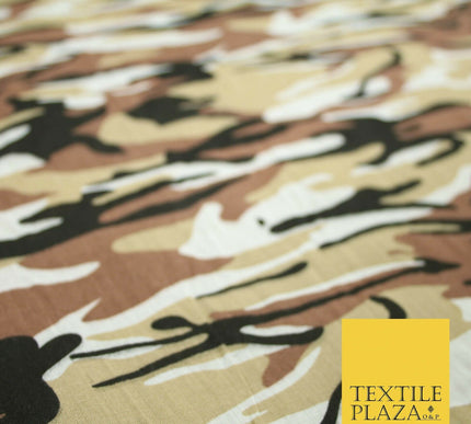 Camouflage Camo Woodland Leaf Printed Poly Cotton Fabric Polycotton 5 COLOURS