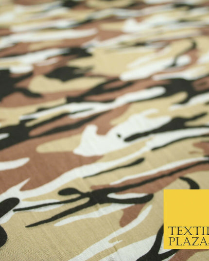 Camouflage Camo Woodland Leaf Printed Poly Cotton Fabric Polycotton 5 COLOURS